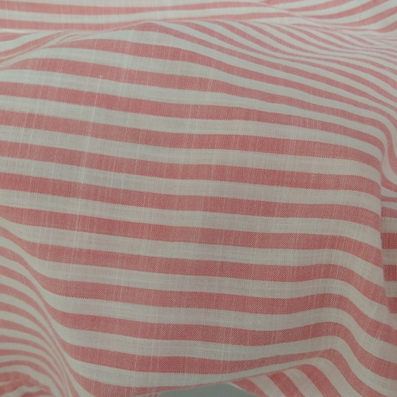 Madewell Central Short-Sleeve Tie-Back Button-Down Shirt In Rose Stripe - Picture 13 of 14